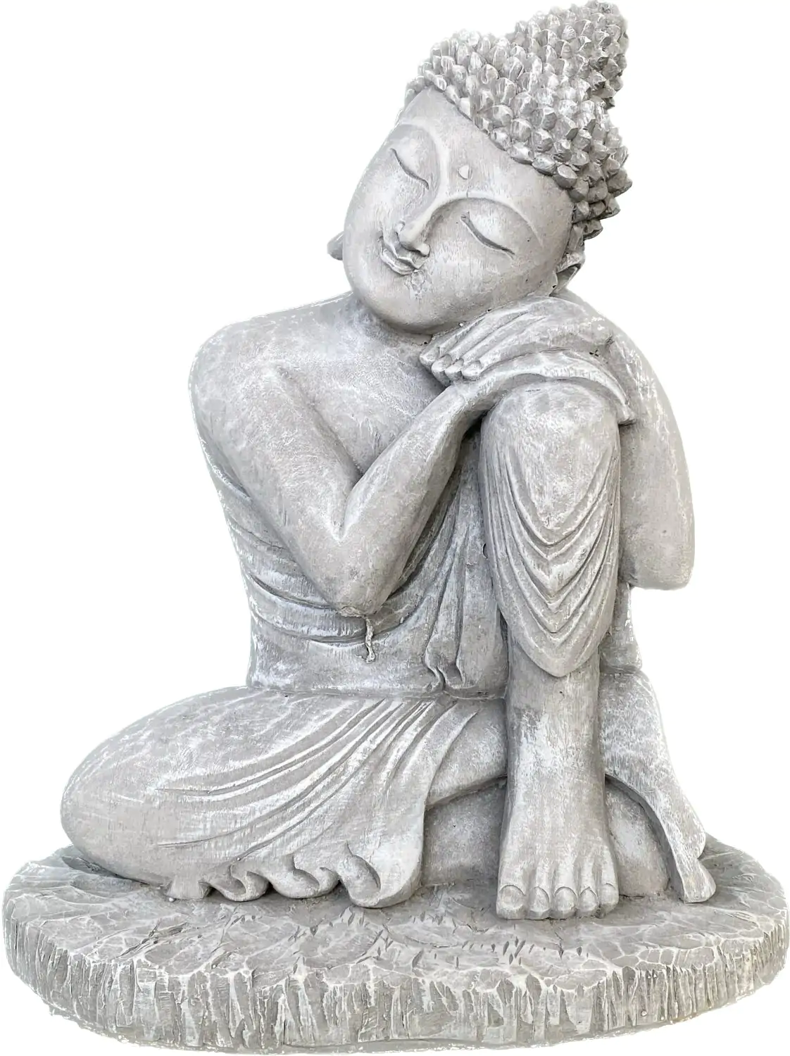  Product image 3 of the product “Hema - Buddha relax - left knee is up, 45 cm H | cast stone ”